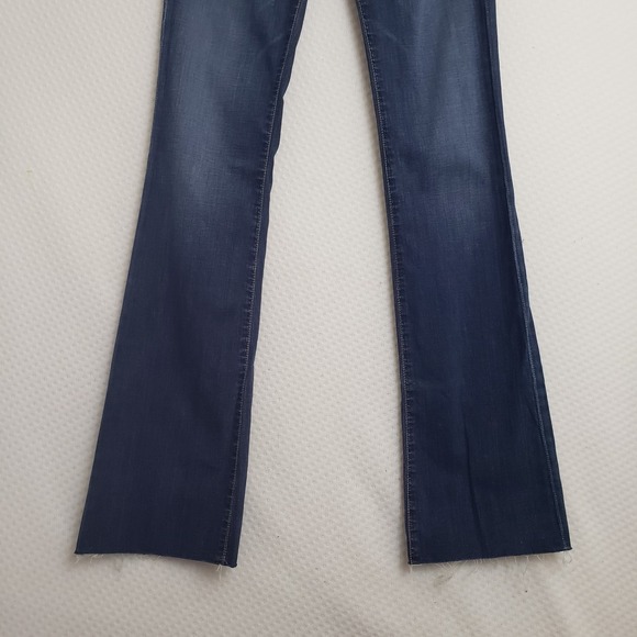 AG Adriano Goldschmied The Angel Boot Cut Jeans Dark Wash Blue 26x33 Raw Hem EUC - Picture 2 of 13